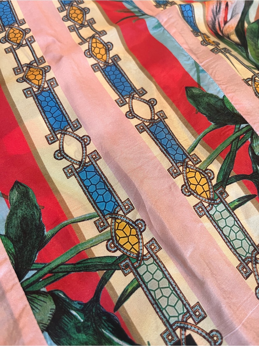 Johnny Was Capri Botanical Parrot Print V-Neck Tunic 100% Silk Medium - Picture 15 of 15